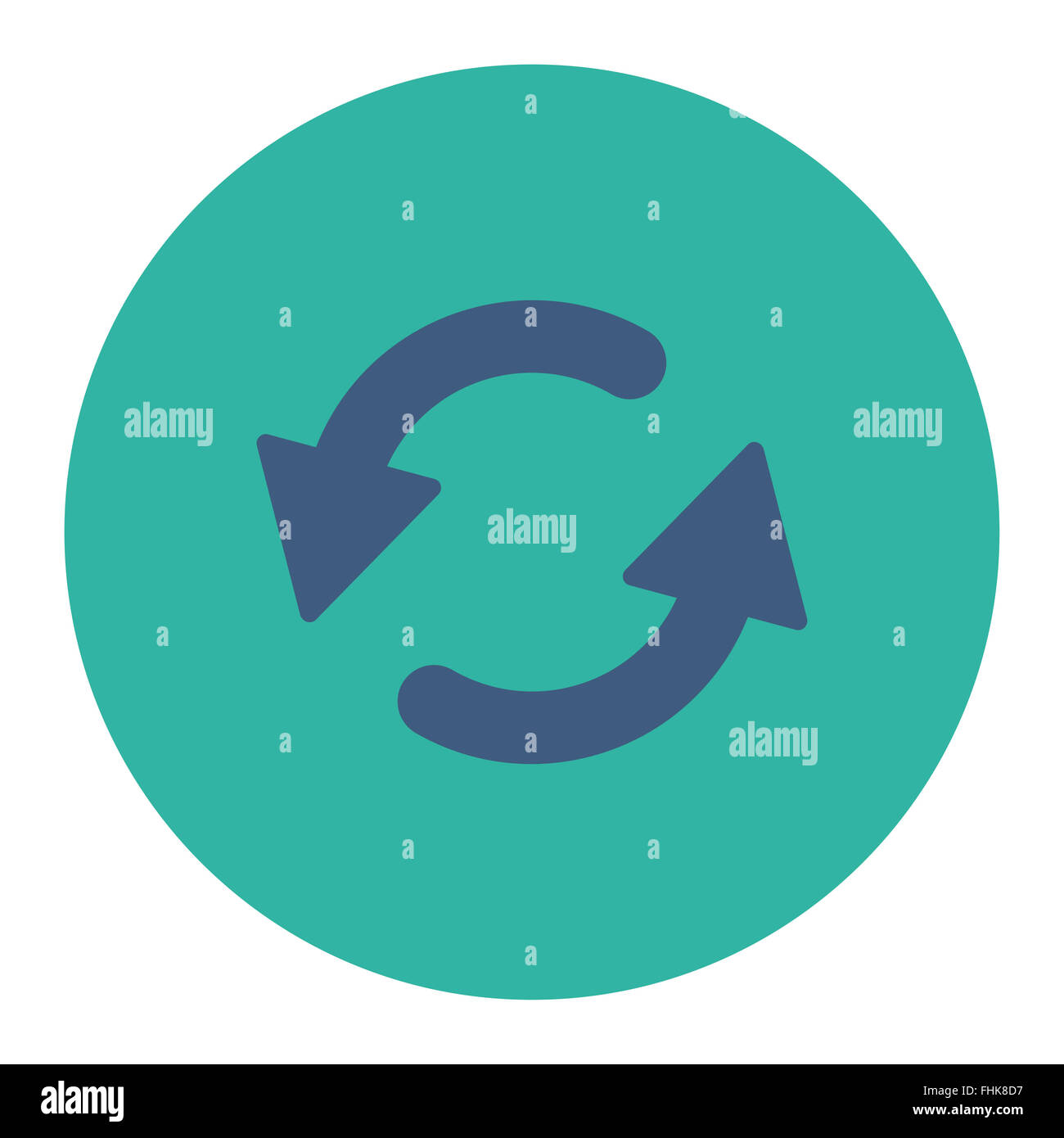 Refresh Ccw flat cobalt and cyan colors round button Stock Photo - Alamy
