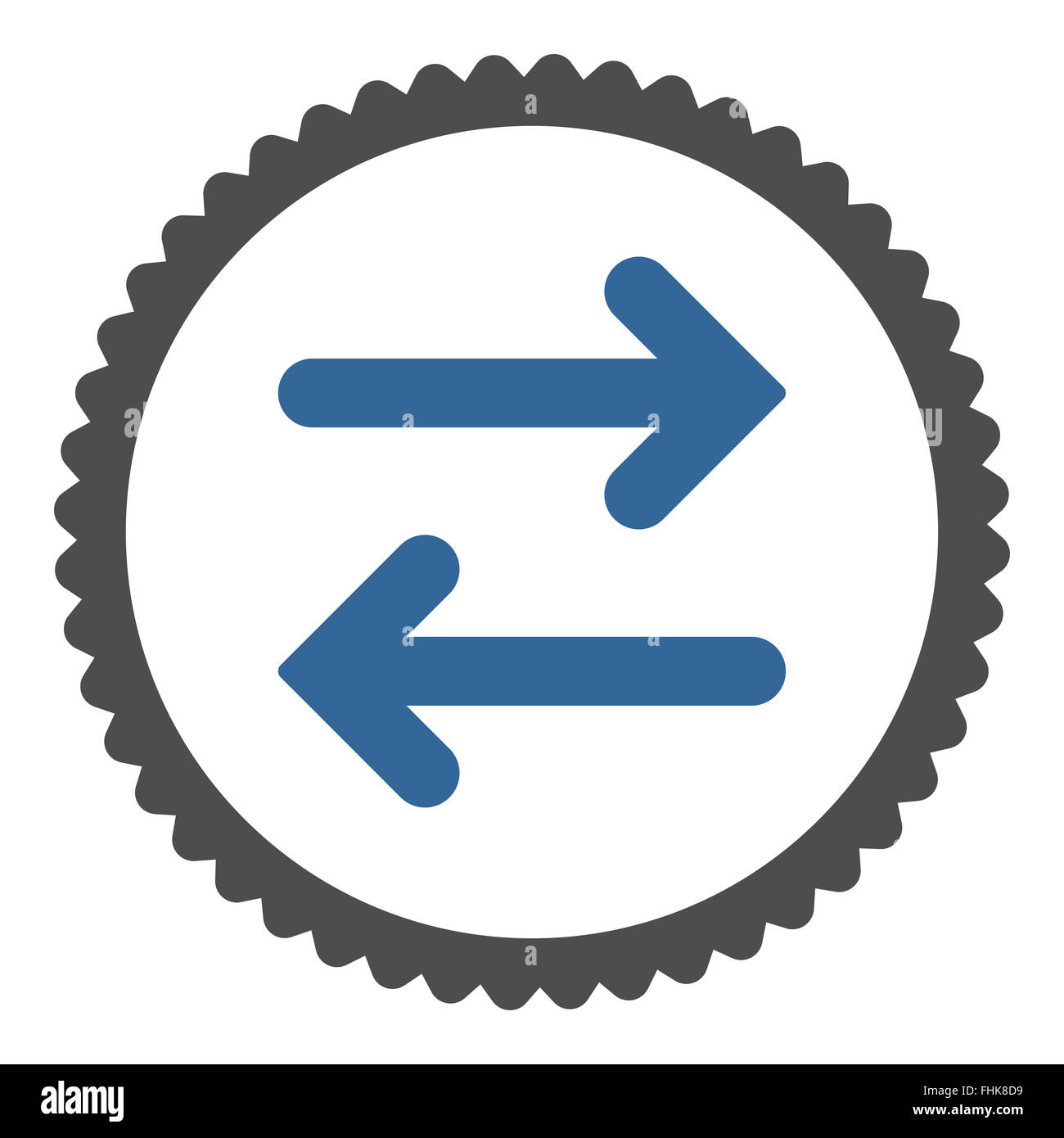 Flip Horizontal flat cobalt and gray colors round stamp icon Stock ...