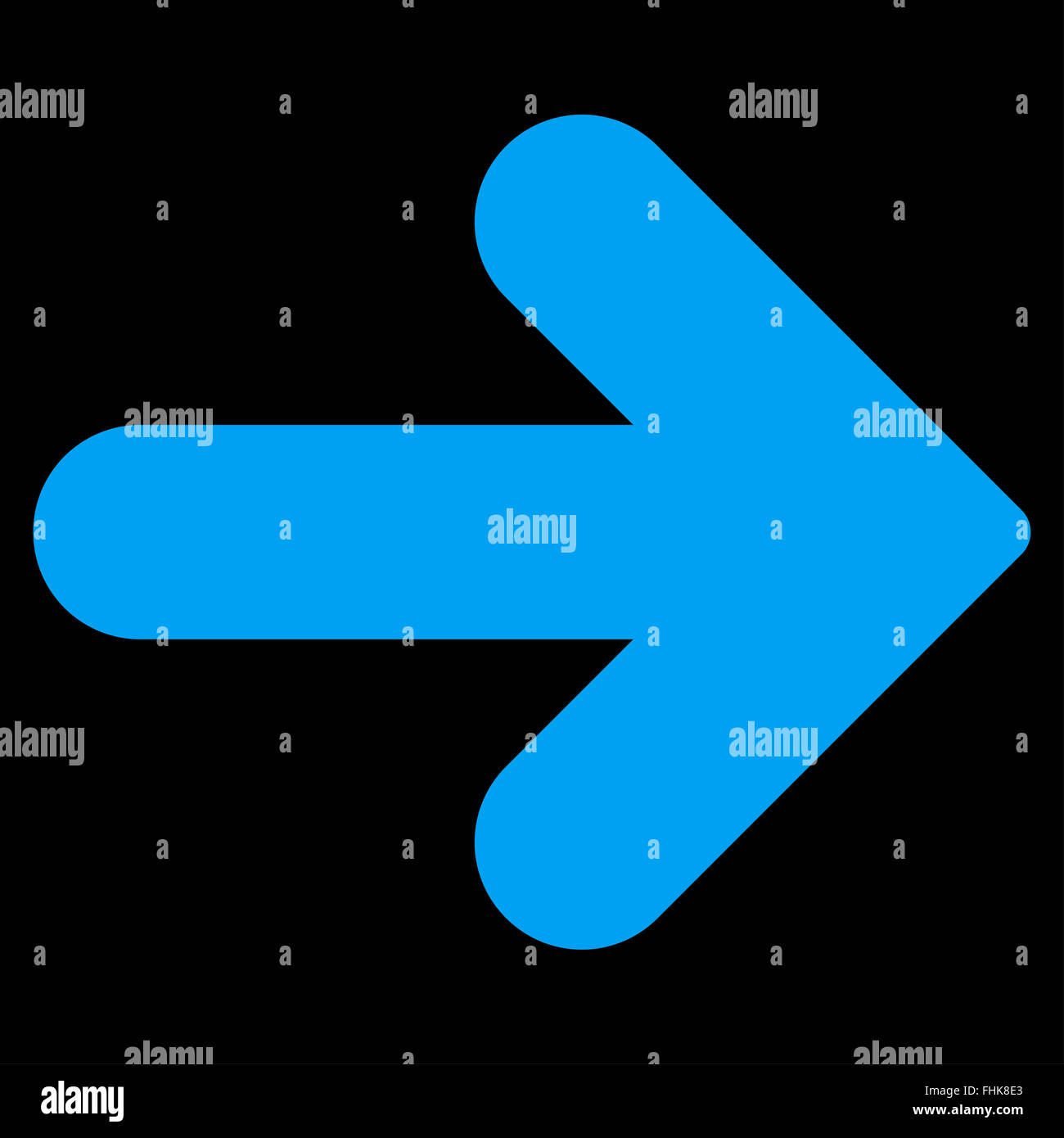 Arrow Right flat blue color icon Stock Photo - Alamy
