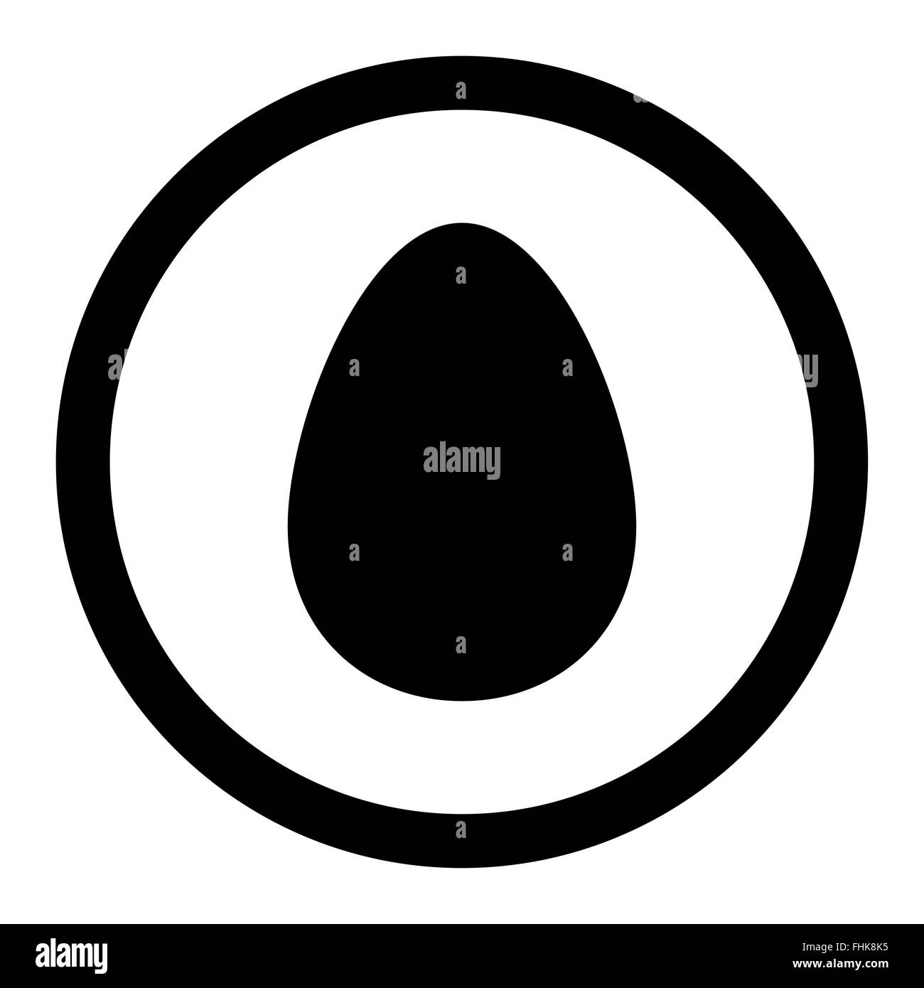 Egg flat black color rounded raster icon Stock Photo - Alamy