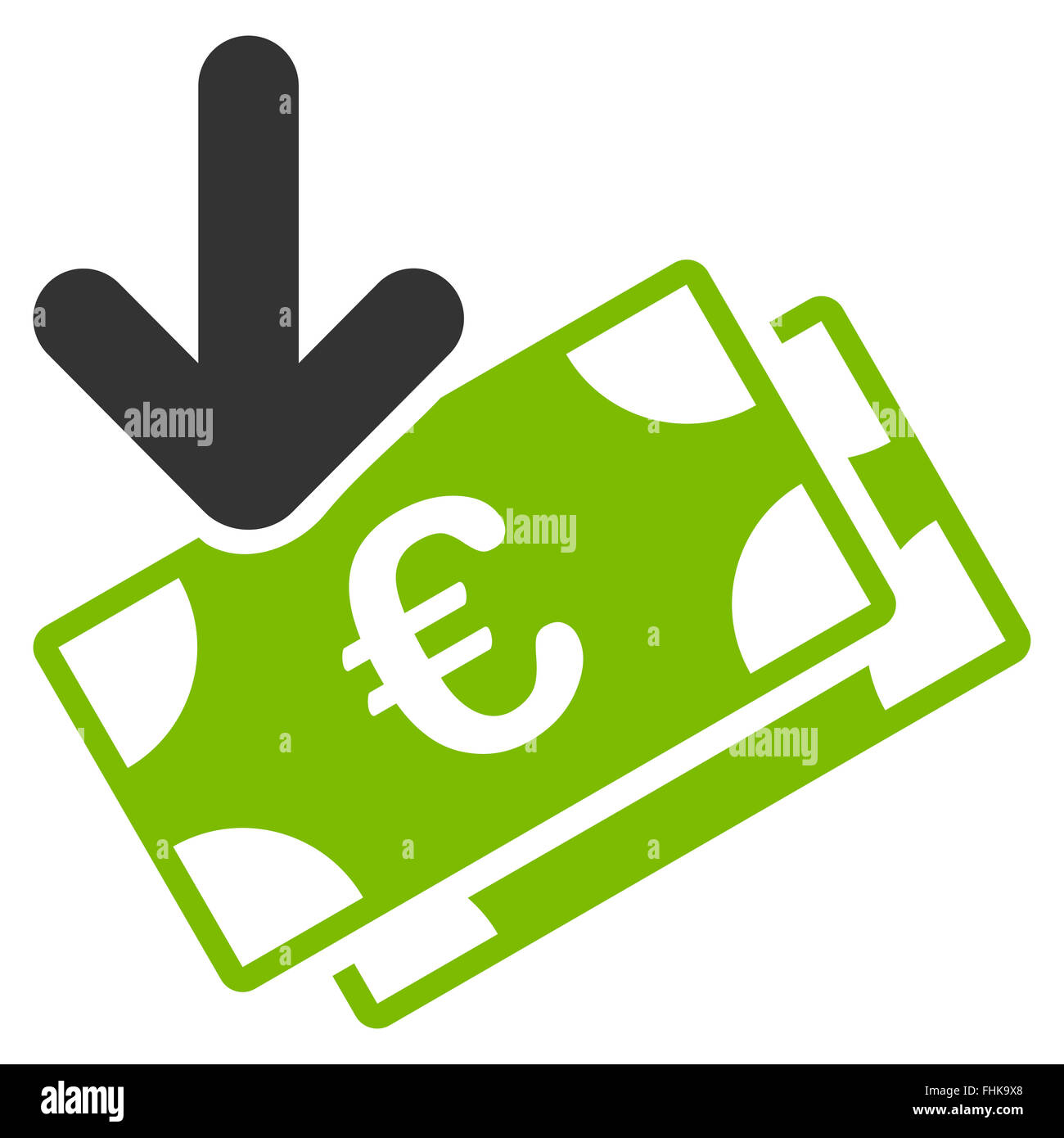 Euro Income Icon Stock Photo - Alamy