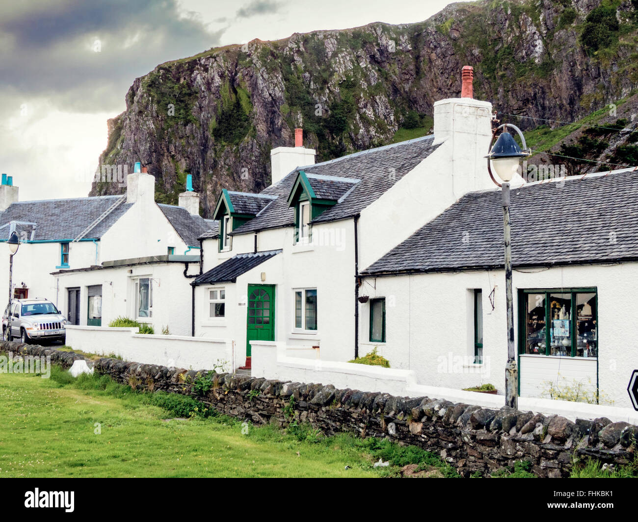 Row Of Cottages At Ellenabeich On The Isle Of Seil West Coast Of