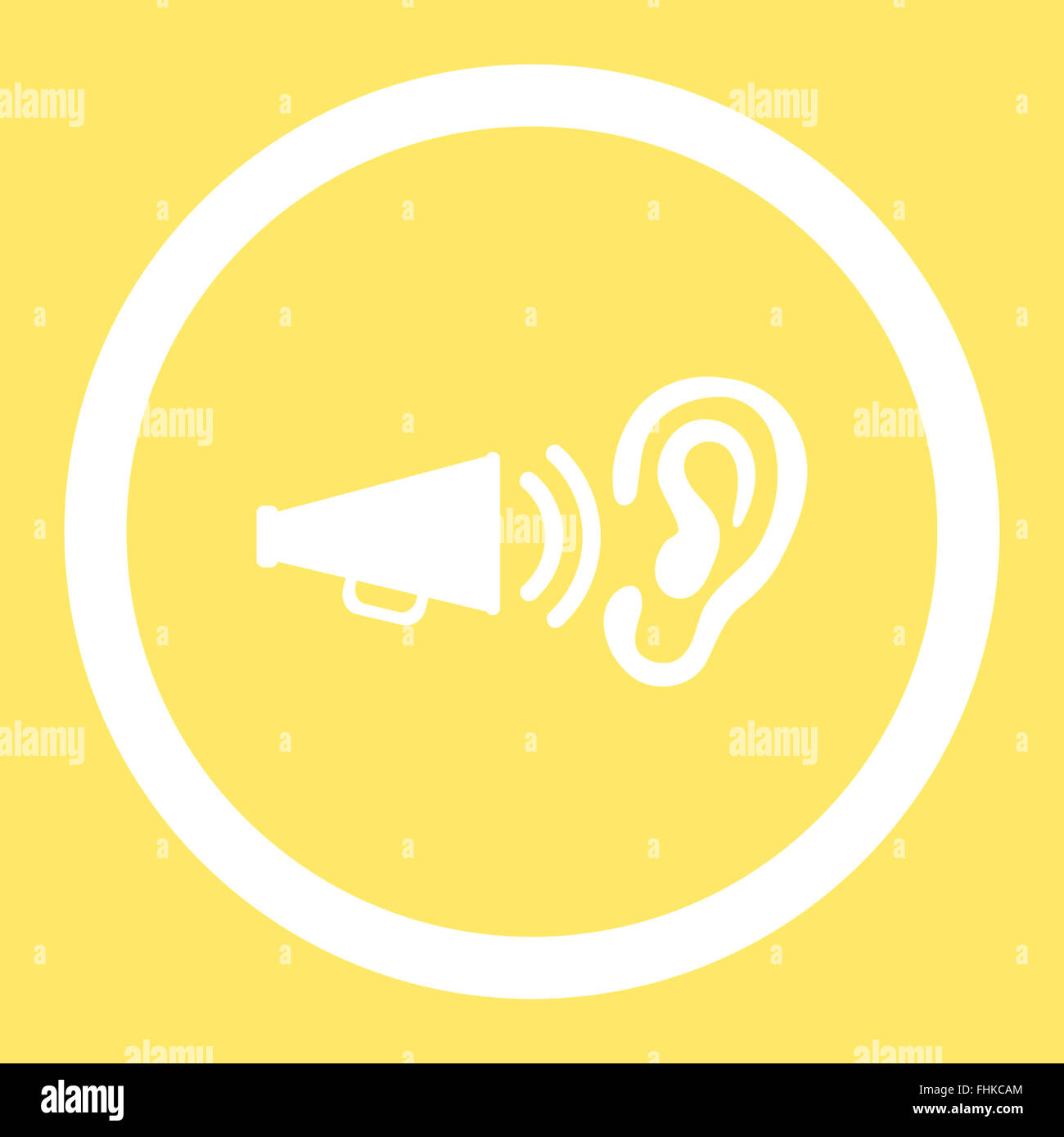 Advertisement flat white color rounded vector icon Stock Photo - Alamy