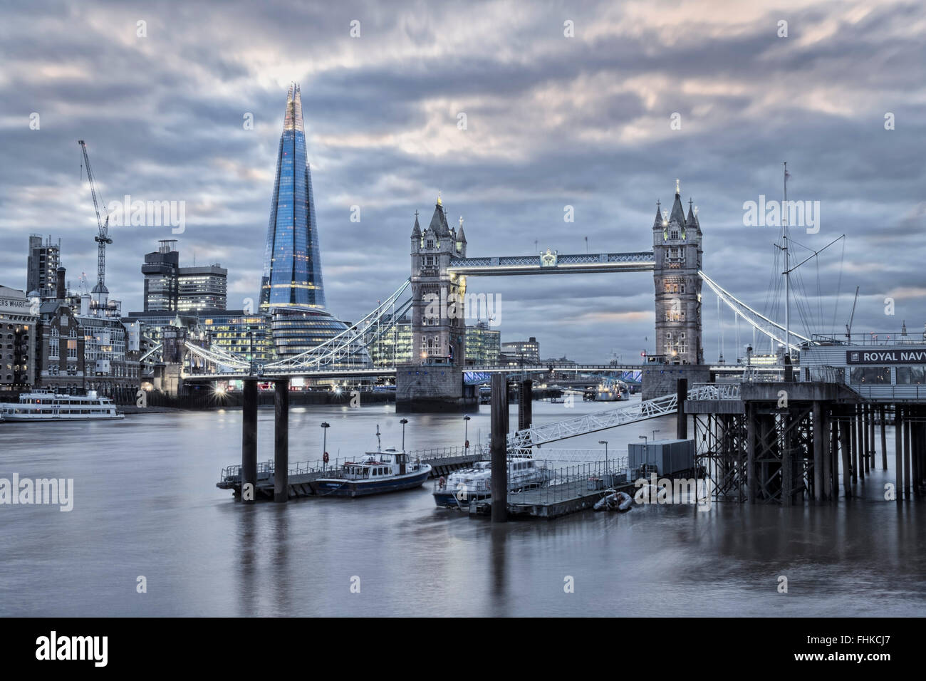 Tower Bridge and the London skyline in winter Stock Photo