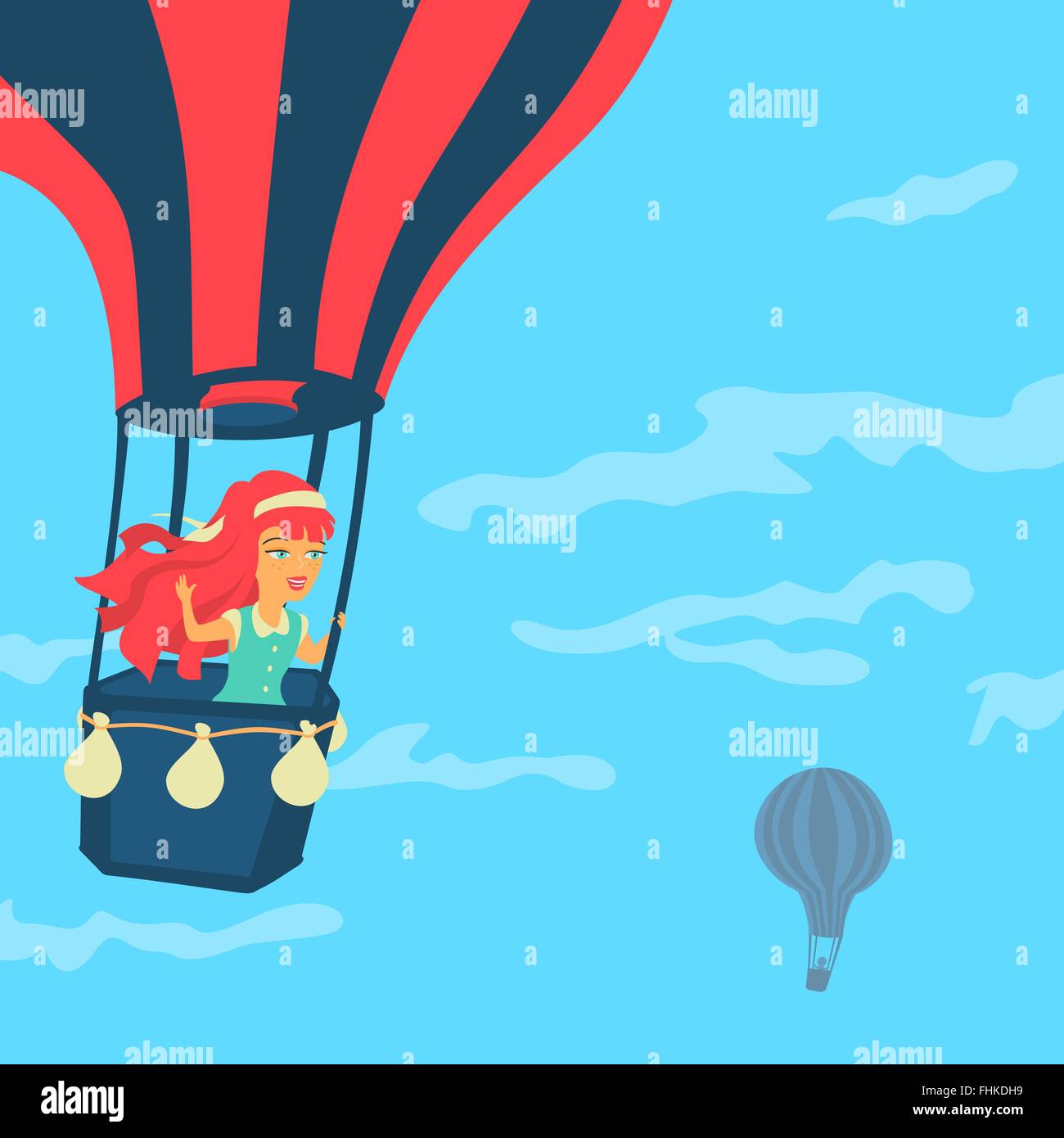 Vector Girl in a balloon Stock Vector Image & Art - Alamy