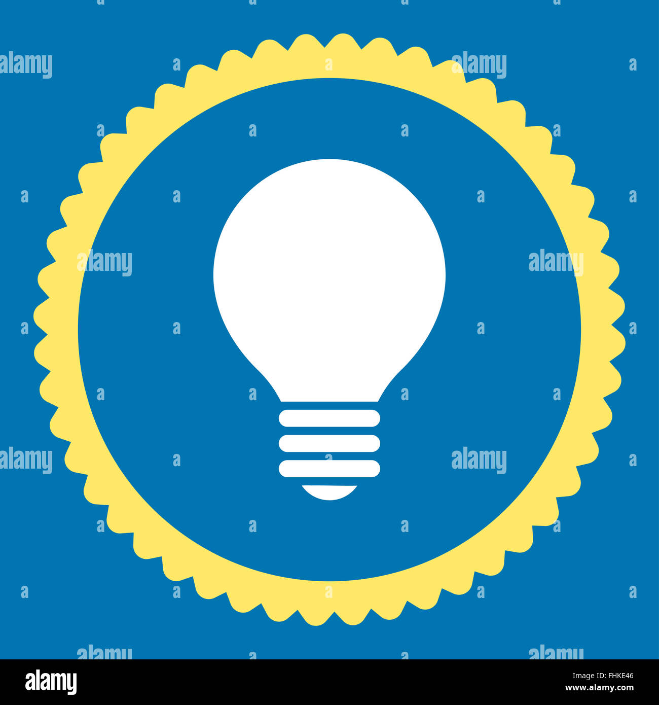 Electric Bulb flat yellow and white colors round stamp icon Stock Photo ...