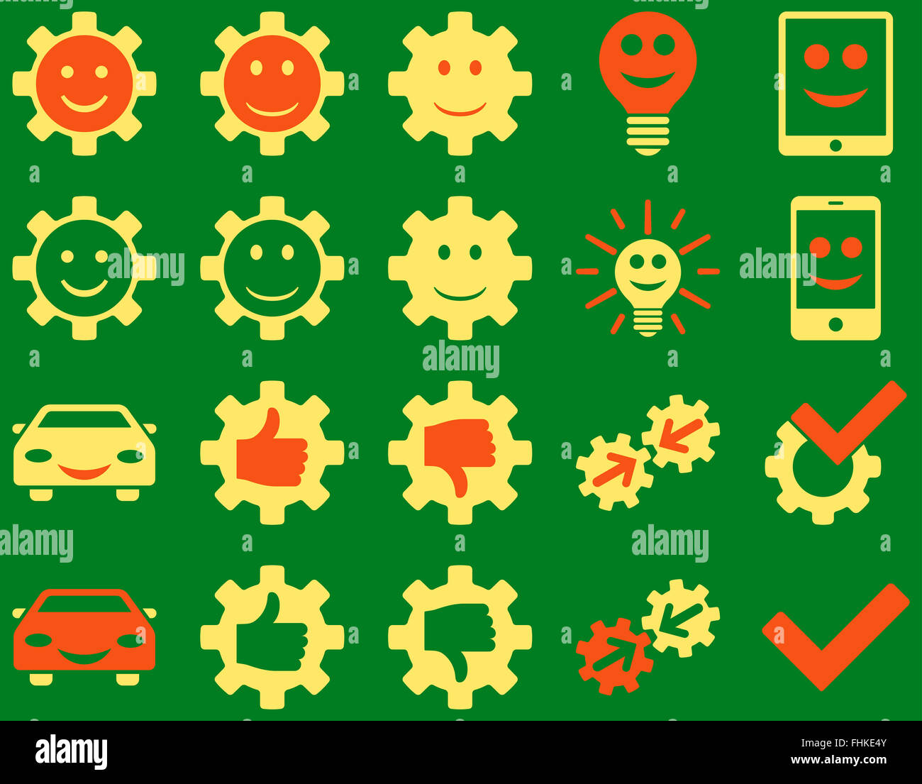 Tools and Smile Gears Icons Stock Photo