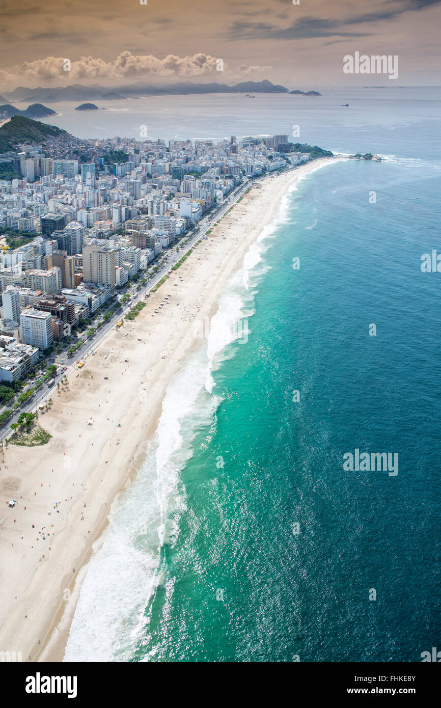 Brazil, Rio de Janeiro Arpoador and the northern end of Ipanema beach Stock Photo