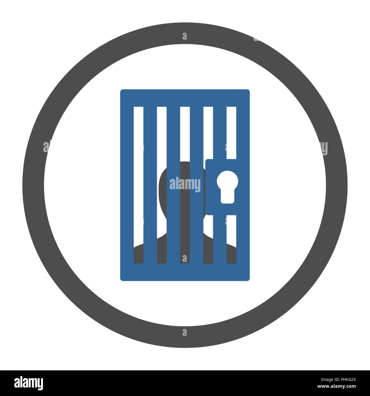 Prison flat cobalt and gray colors rounded vector icon Stock Photo - Alamy