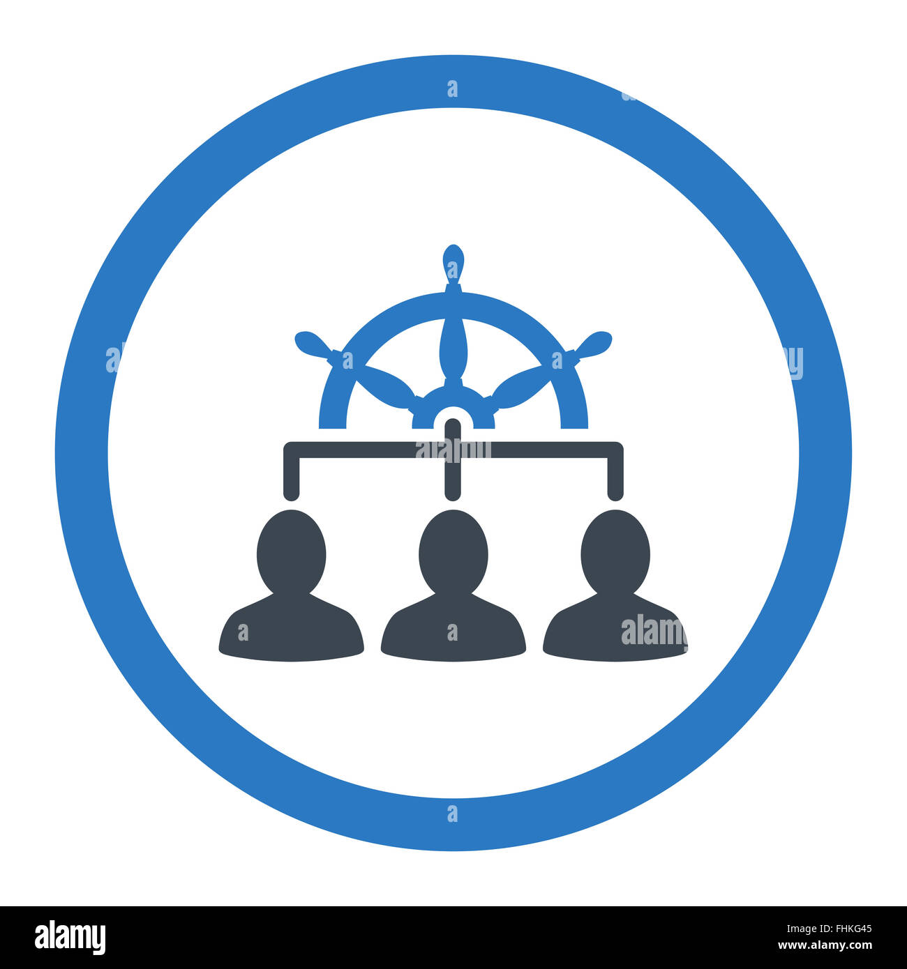 Management flat smooth blue colors rounded vector icon Stock Photo - Alamy