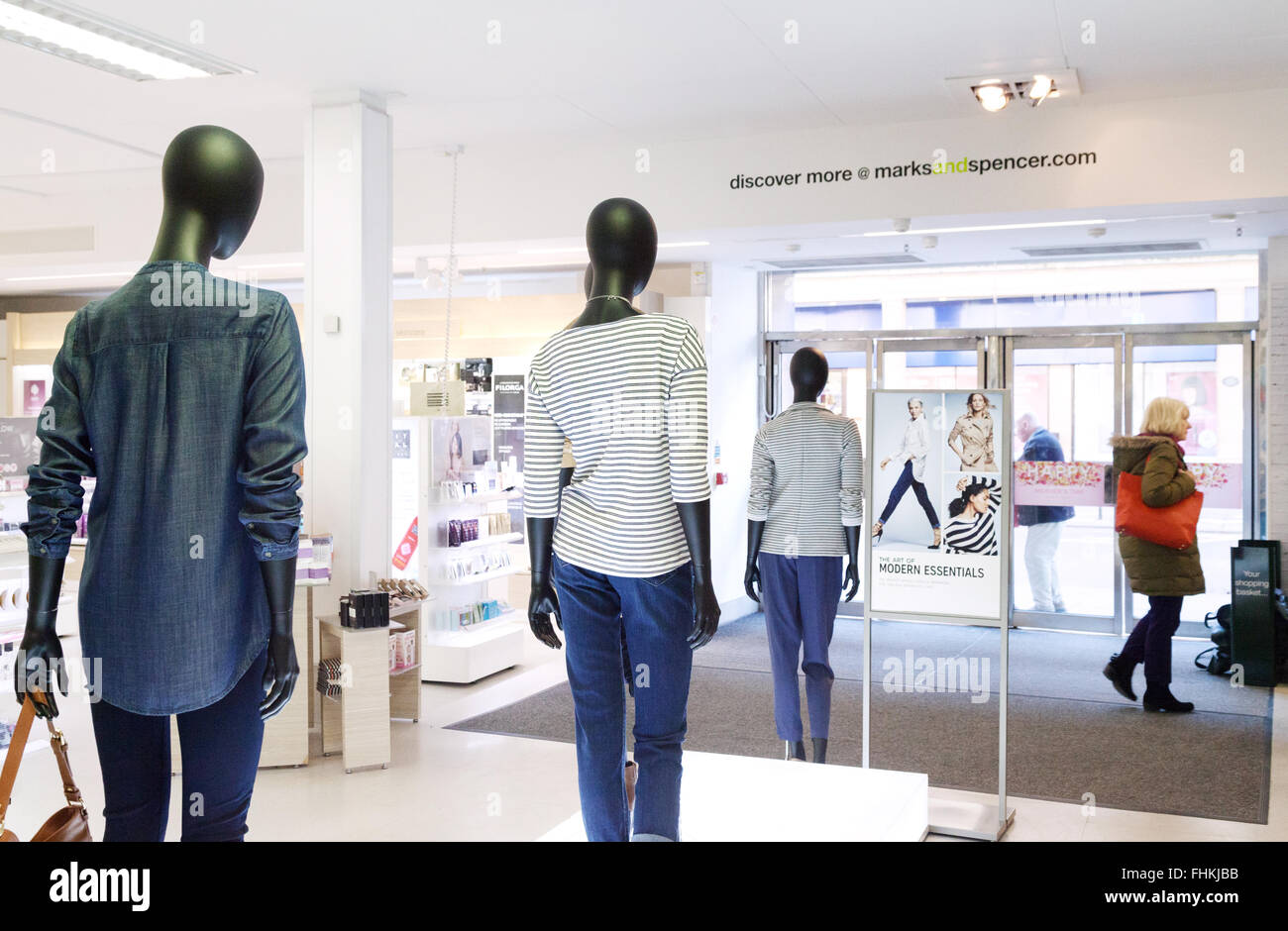 Marks and Spencer clothing department, M&S store, Cambridge UK Stock Photo