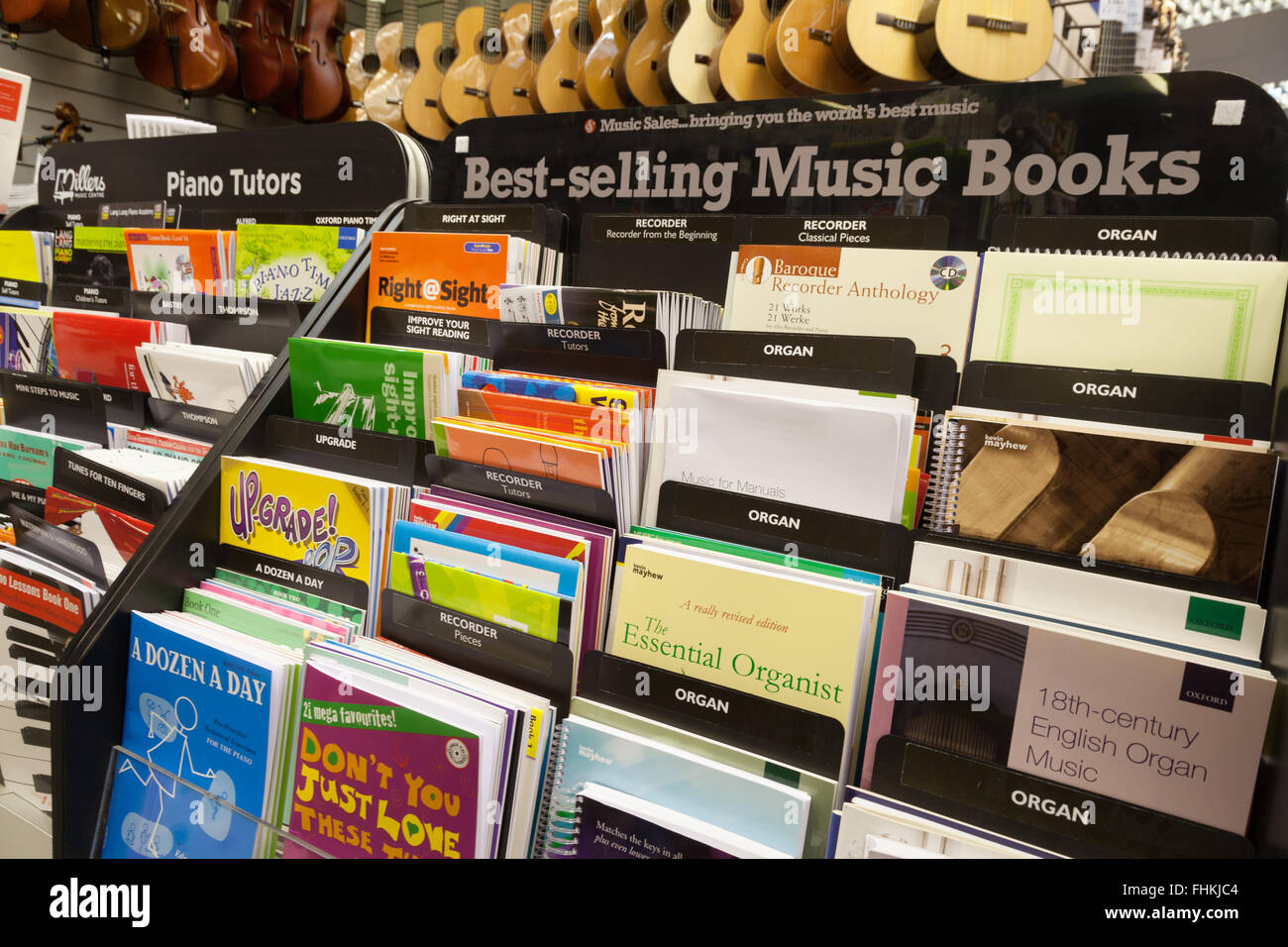 Music books for sale, Millers Music shop, Cambridge UK Stock Photo Alamy
