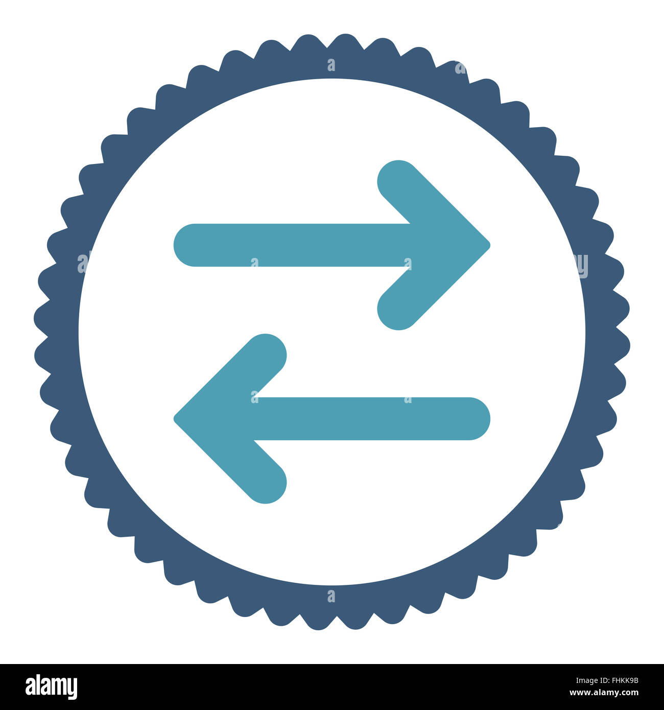 Flip Horizontal flat cyan and blue colors round stamp icon Stock Photo ...
