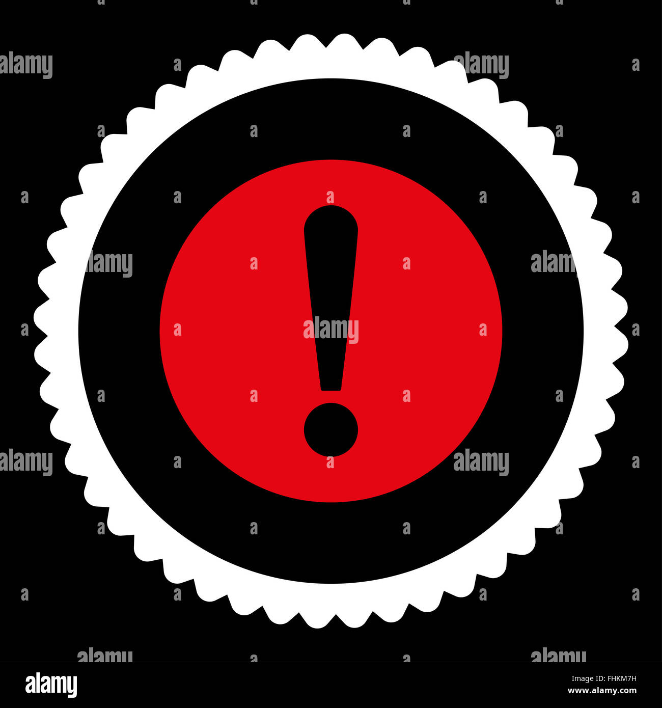 Problem flat red and white colors round stamp icon Stock Photo - Alamy