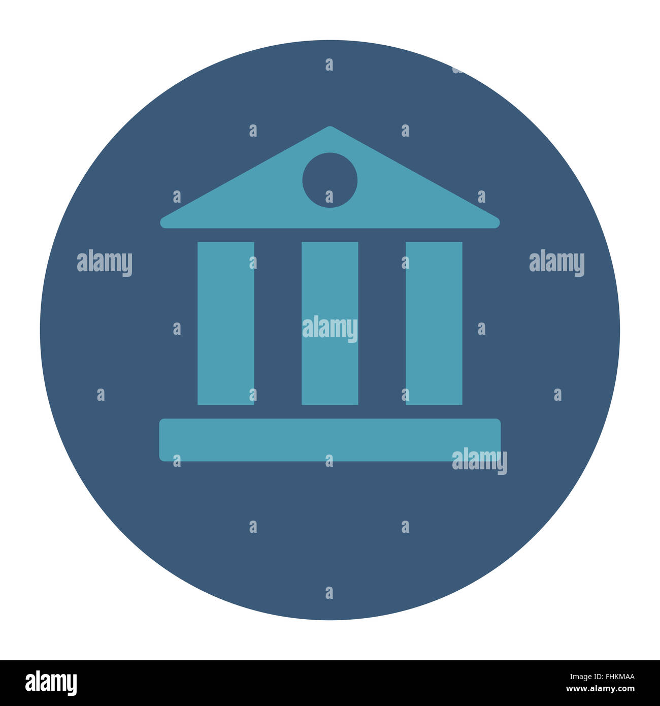 Bank flat cyan and blue colors round button Stock Photo - Alamy