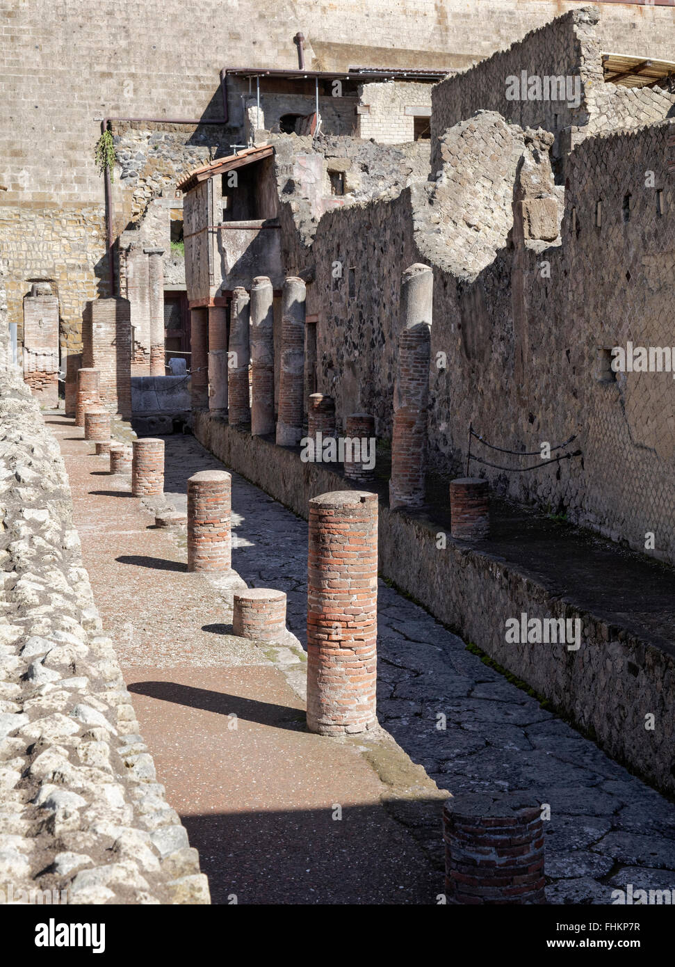 Cardo V Superiore street in Herculaneum Stock Photo