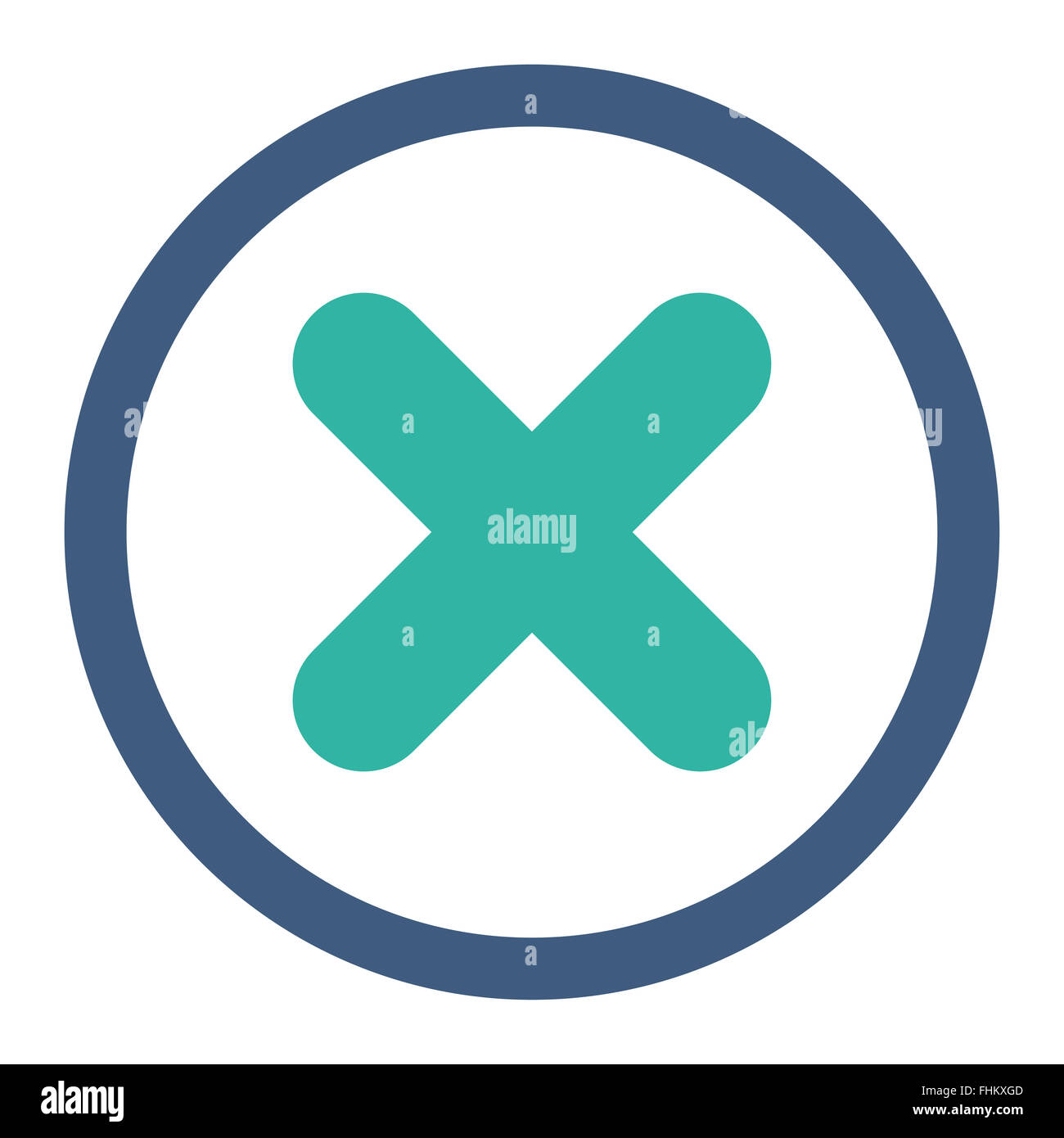 Cancel flat cobalt and cyan colors rounded raster icon Stock Photo - Alamy