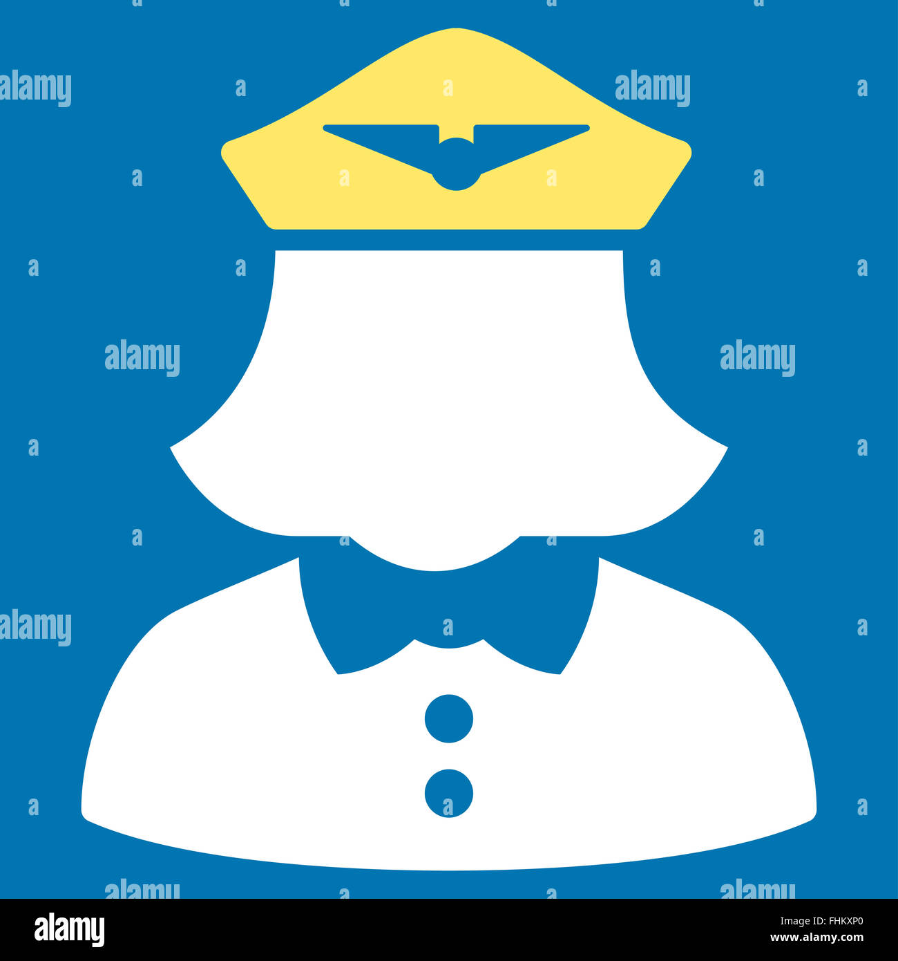 Airline Stewardess Flat Icon Stock Photo - Alamy