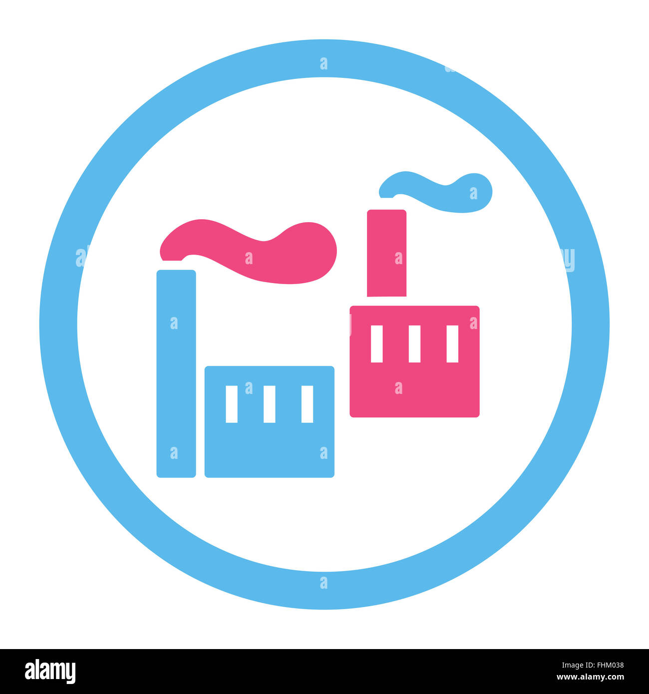 Industry flat pink and blue colors rounded vector icon Stock Photo - Alamy
