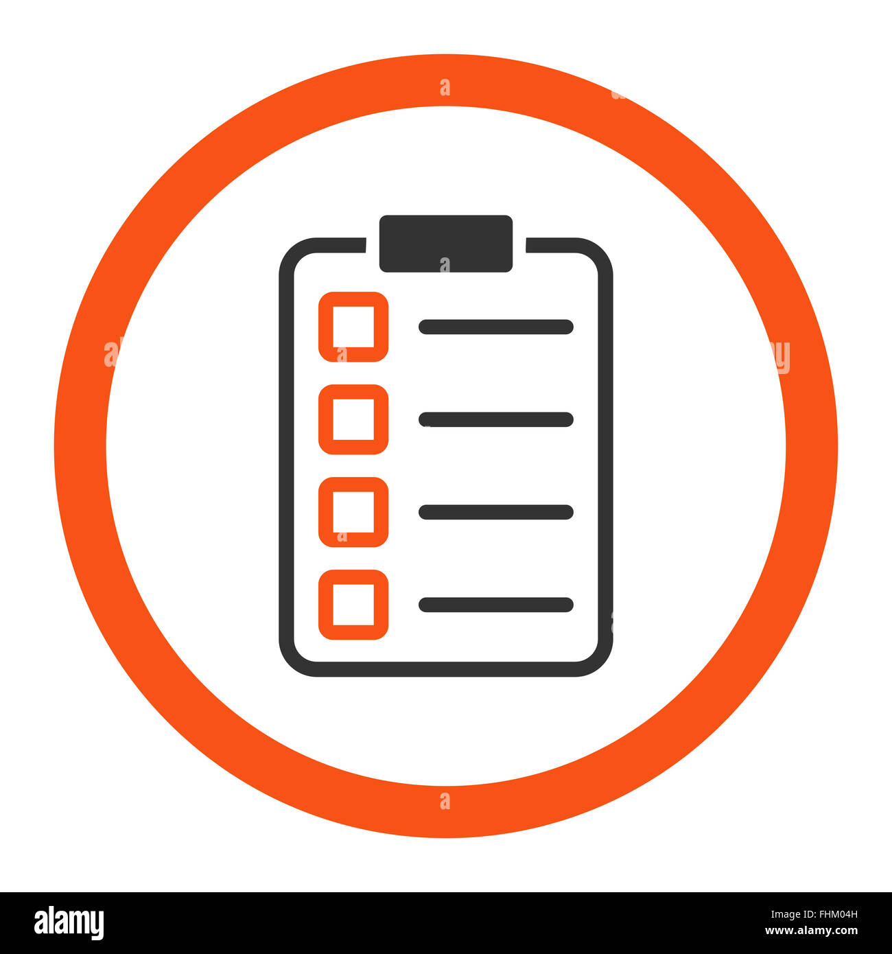 Check list orange round flat Cut Out Stock Images & Pictures - Alamy