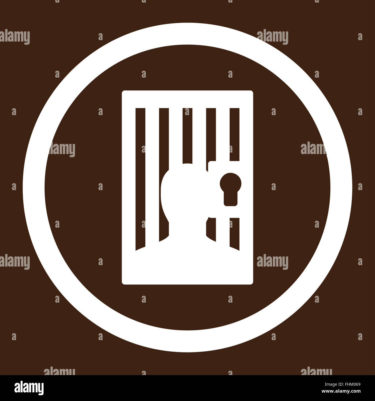 Prison flat white color rounded vector icon Stock Photo - Alamy