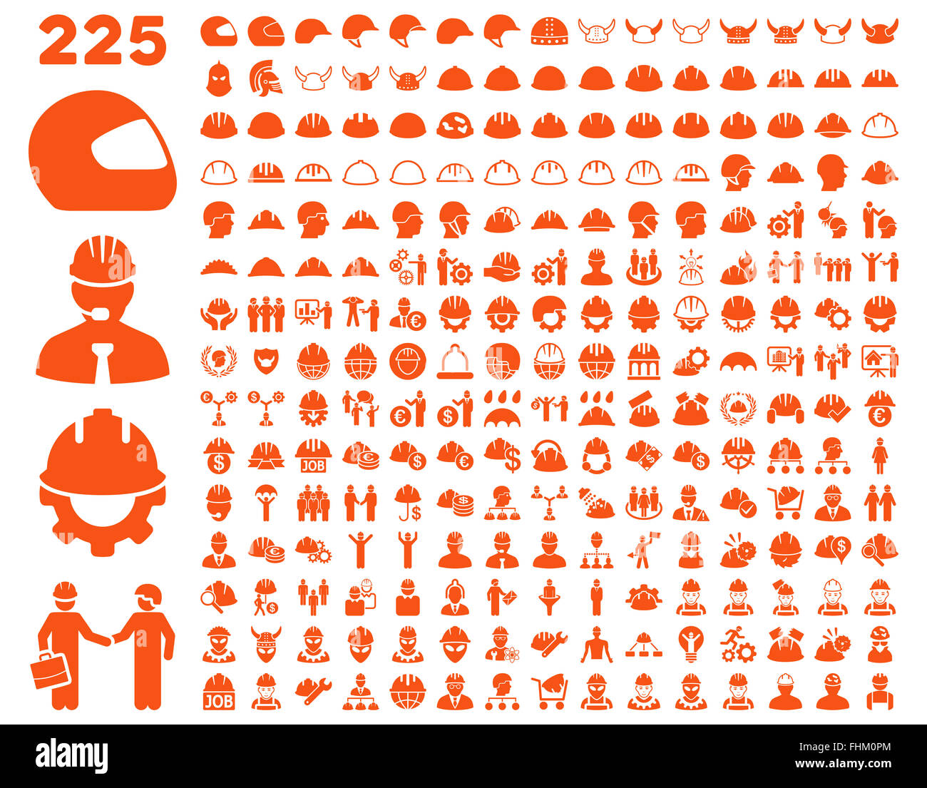 Work Safety and Helmet Icon Set Stock Photo - Alamy