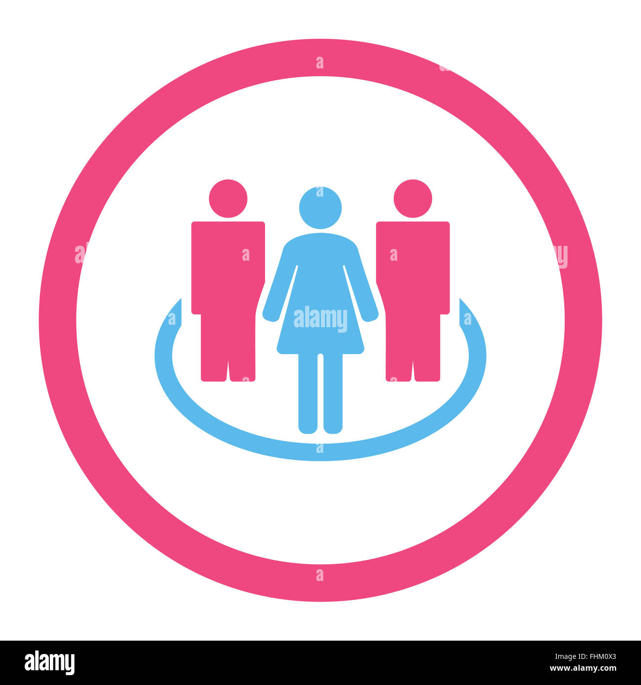 Society flat pink and blue colors rounded vector icon Stock Photo - Alamy