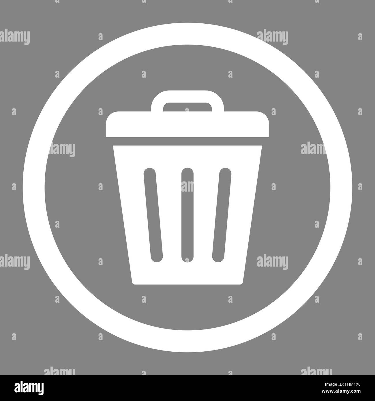 Trash Can flat white color rounded raster icon Stock Photo - Alamy