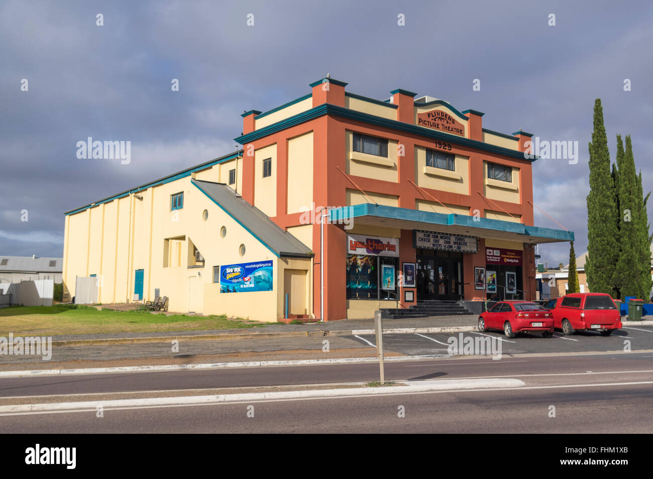 Flinders Picture Theatre, located on Hallett Pl, Port Lincoln, South Australia. The cinema building dates back to 1929. Stock Photo