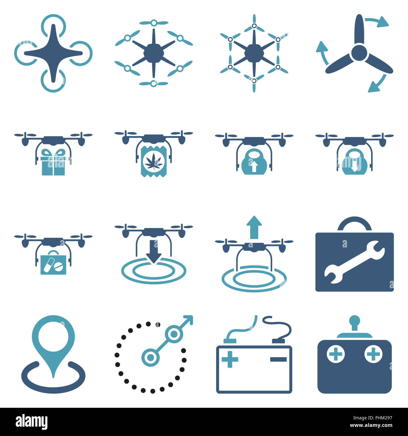 Air copter flat icon set Stock Photo - Alamy