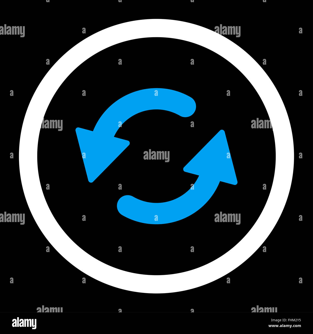 Refresh Ccw flat blue and white colors rounded vector icon Stock Photo ...
