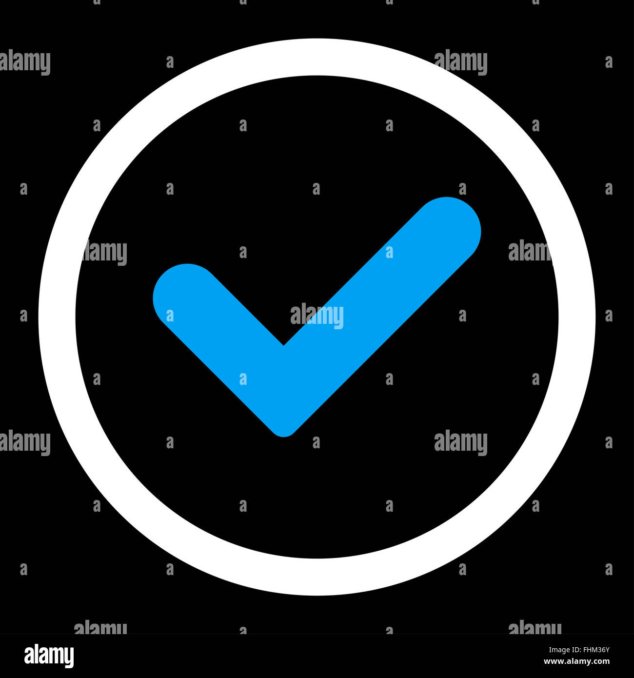 Yes flat blue and white colors rounded vector icon Stock Photo - Alamy