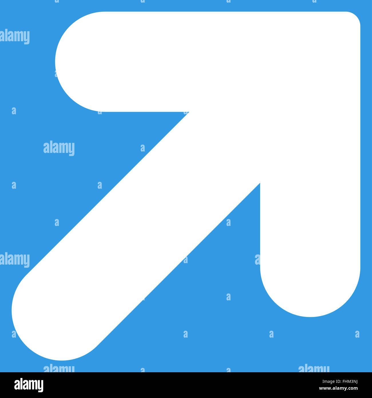 Arrow Up Right flat white color icon Stock Photo - Alamy