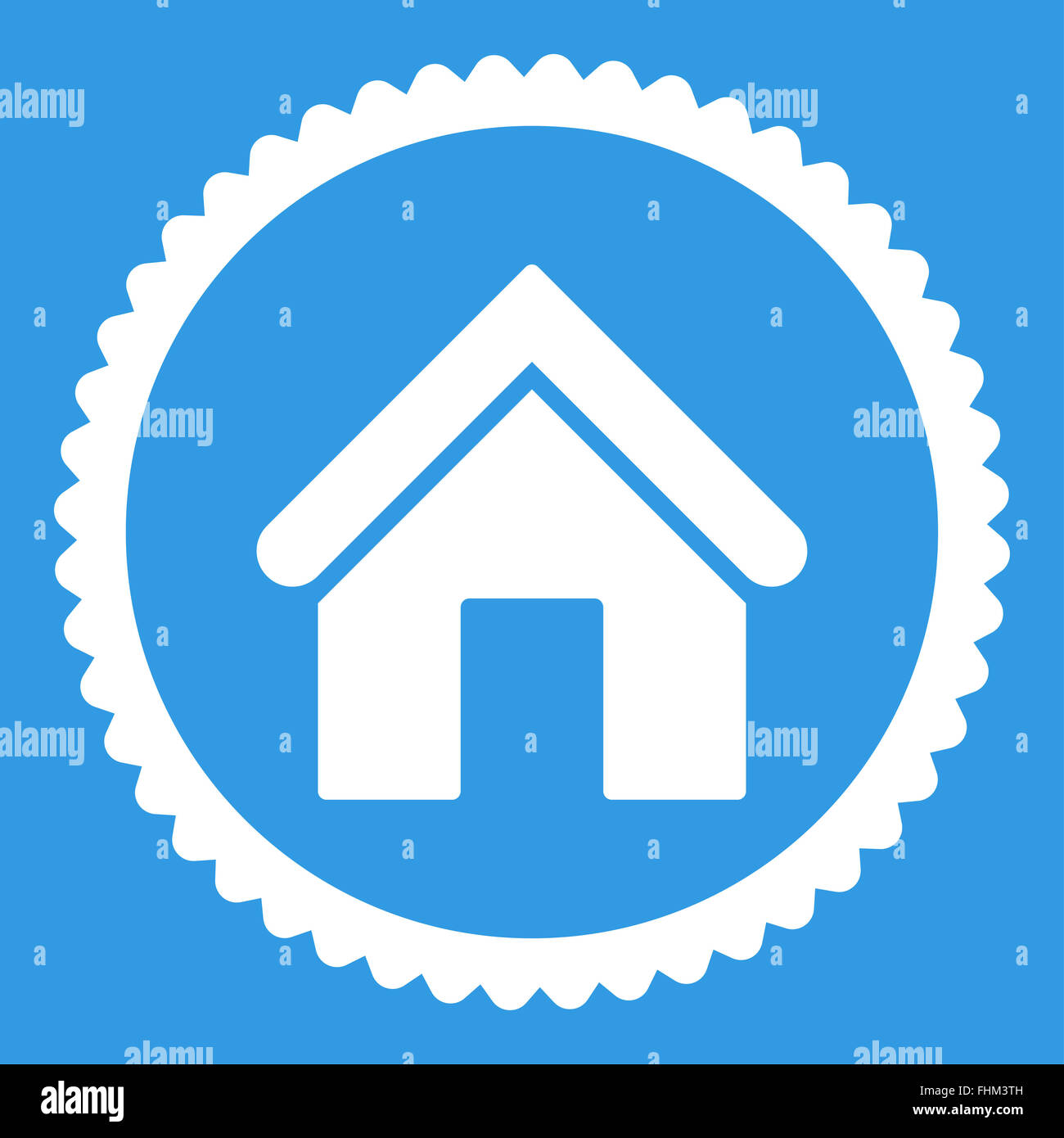 Home flat white color round stamp icon Stock Photo - Alamy