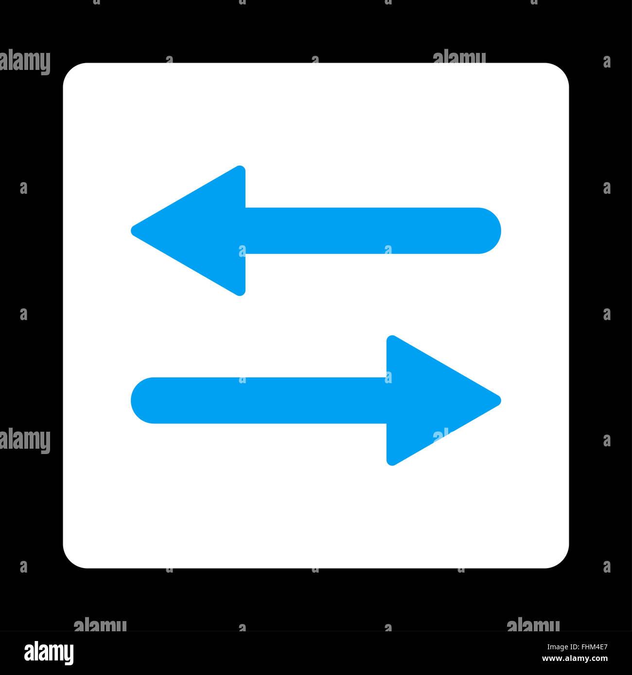 Arrows Exchange Horizontal flat blue and white colors rounded button ...