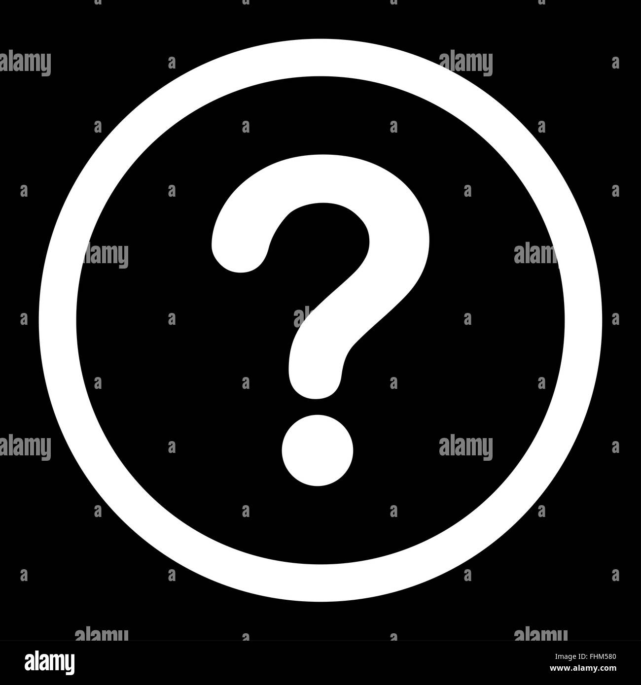 Question flat white color rounded raster icon Stock Photo - Alamy