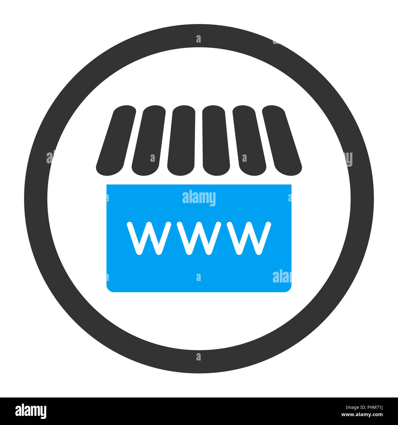Webstore flat blue and gray colors rounded vector icon Stock Photo - Alamy