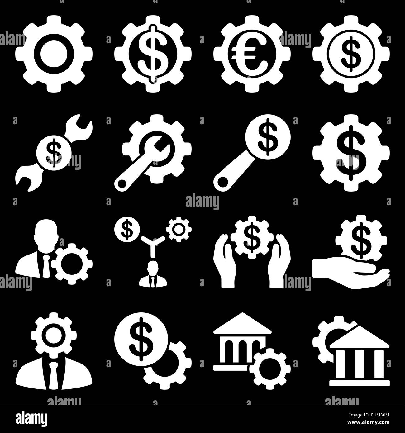 Financial tools options icon set hires stock photography and images