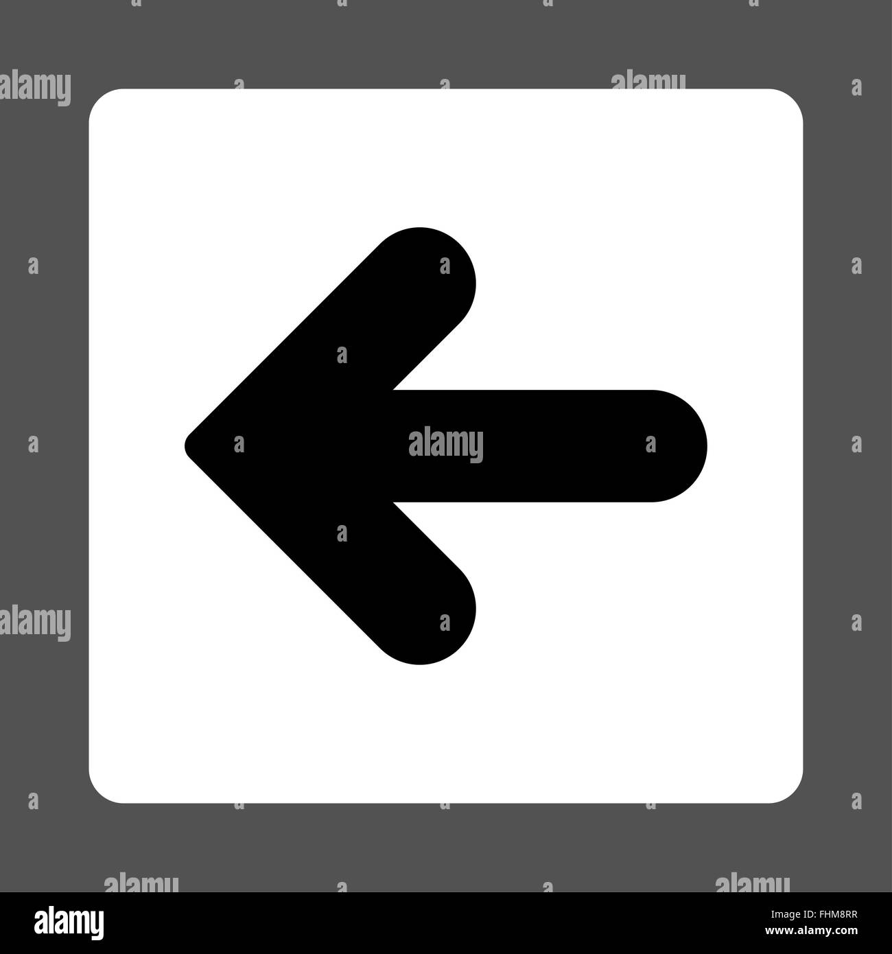 Arrow Left flat black and white colors rounded button Stock Photo - Alamy