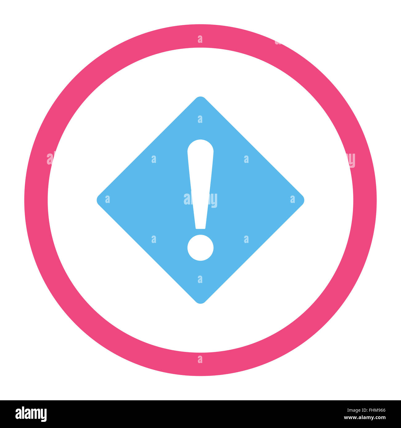 Error flat pink and blue colors rounded vector icon Stock Photo - Alamy