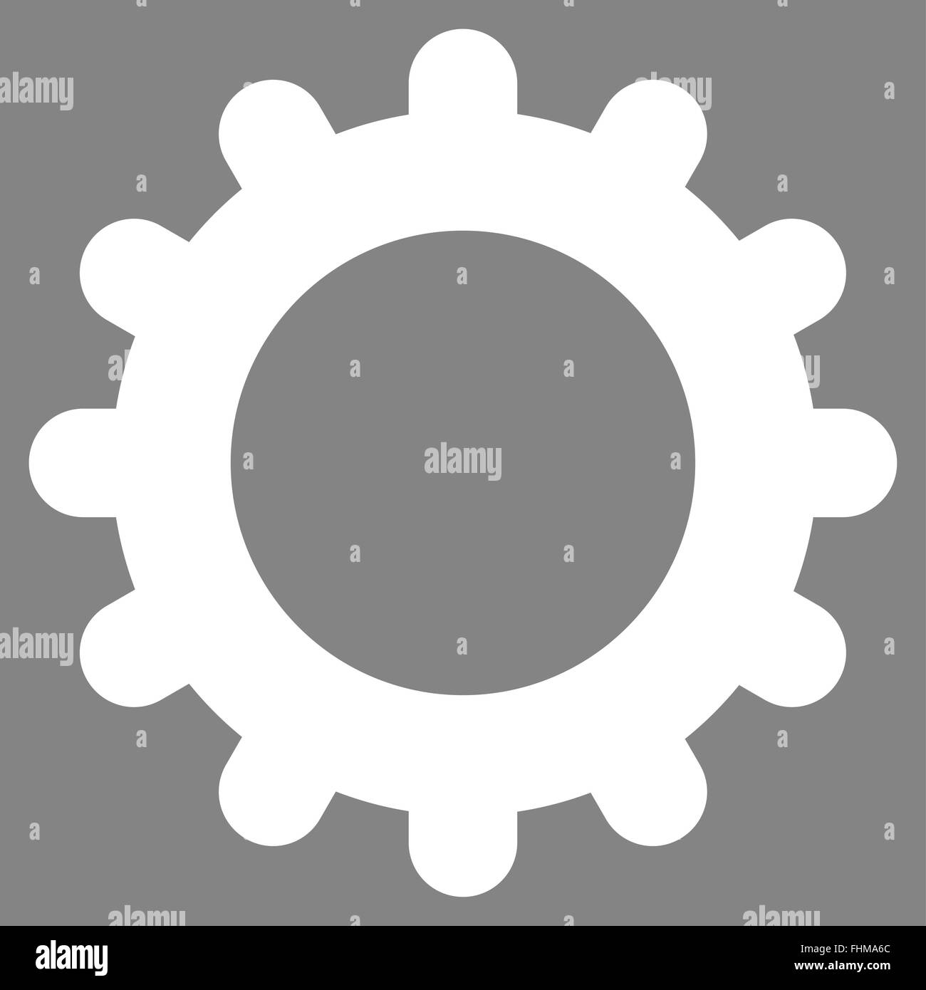 Gear flat white color icon Stock Photo - Alamy
