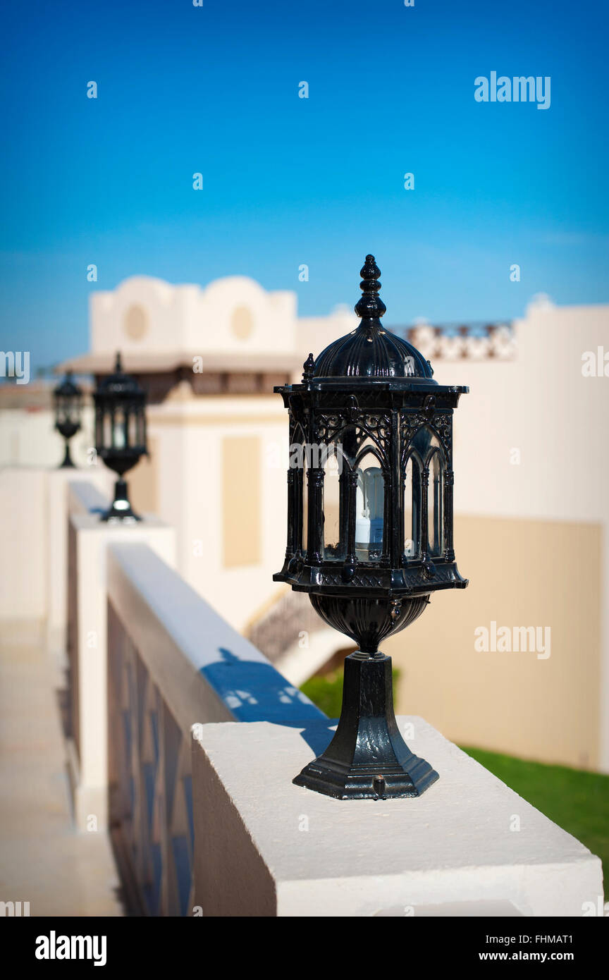 Set of street lantern in old style Architectural element Stock Photo