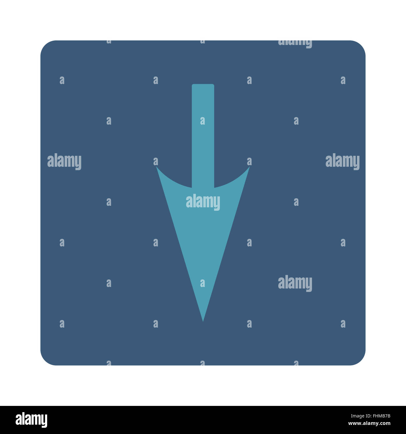 Sharp Down Arrow flat cyan and blue colors rounded button Stock Photo ...
