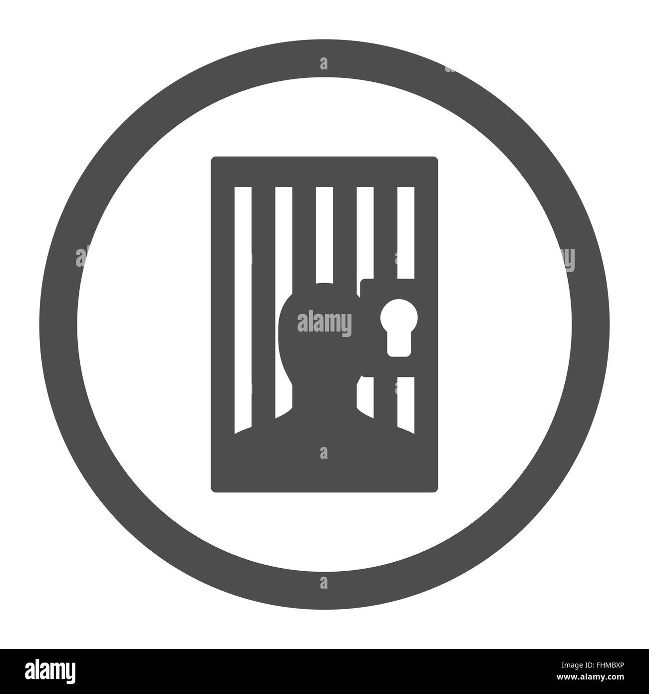 Prison flat gray color rounded vector icon Stock Photo - Alamy