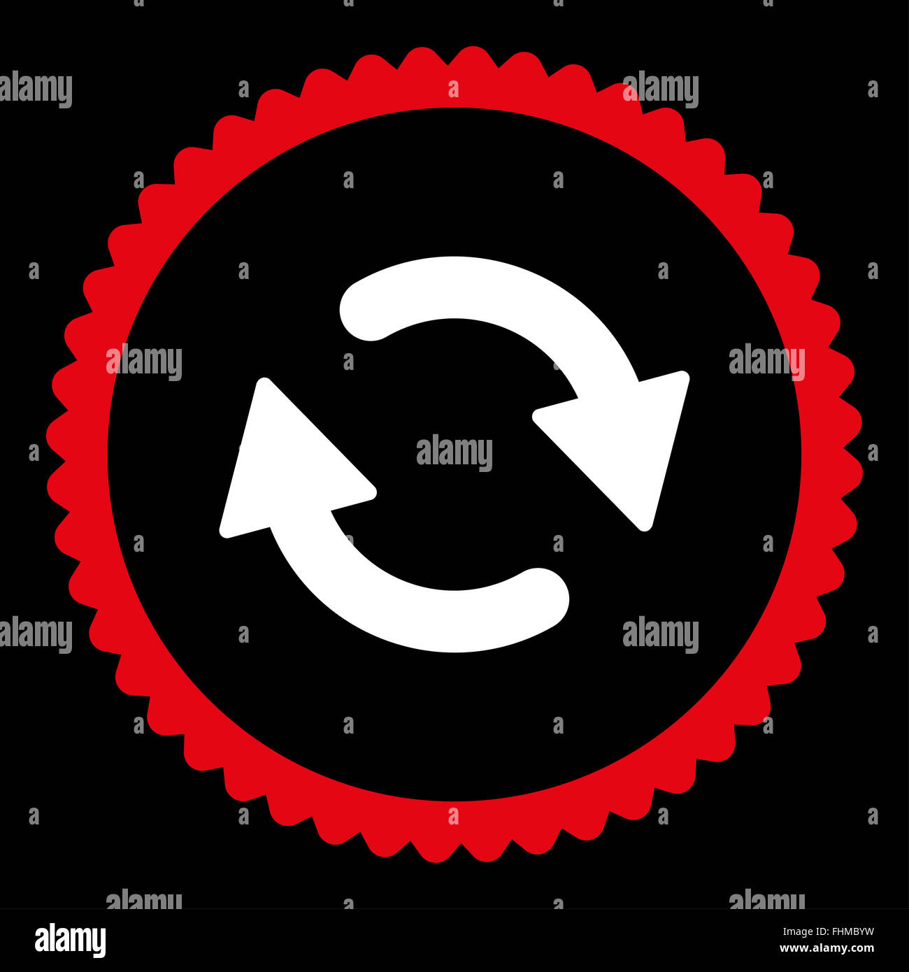 Refresh flat red and white colors round stamp icon Stock Photo - Alamy