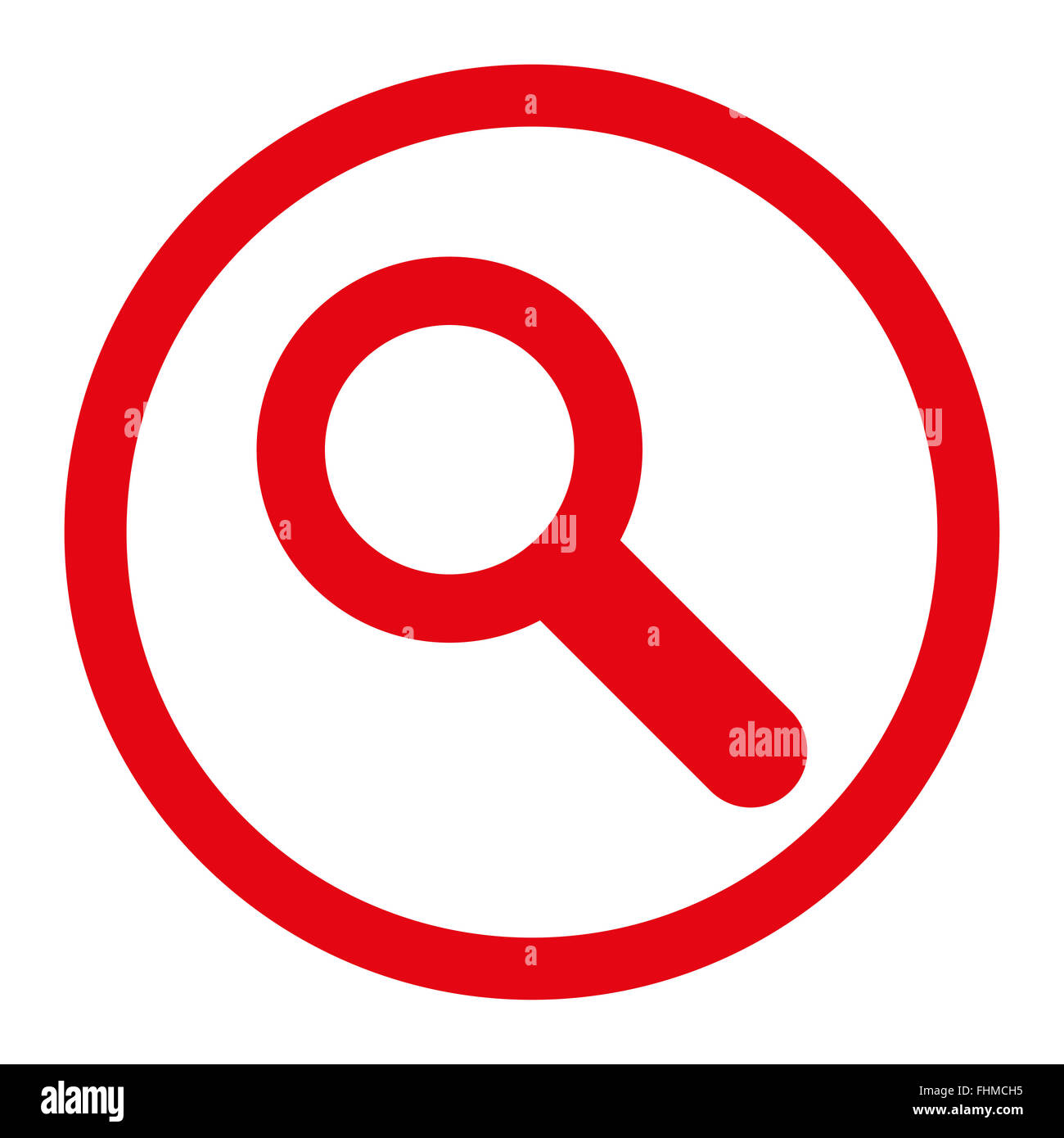 Search flat red color rounded vector icon Stock Photo - Alamy