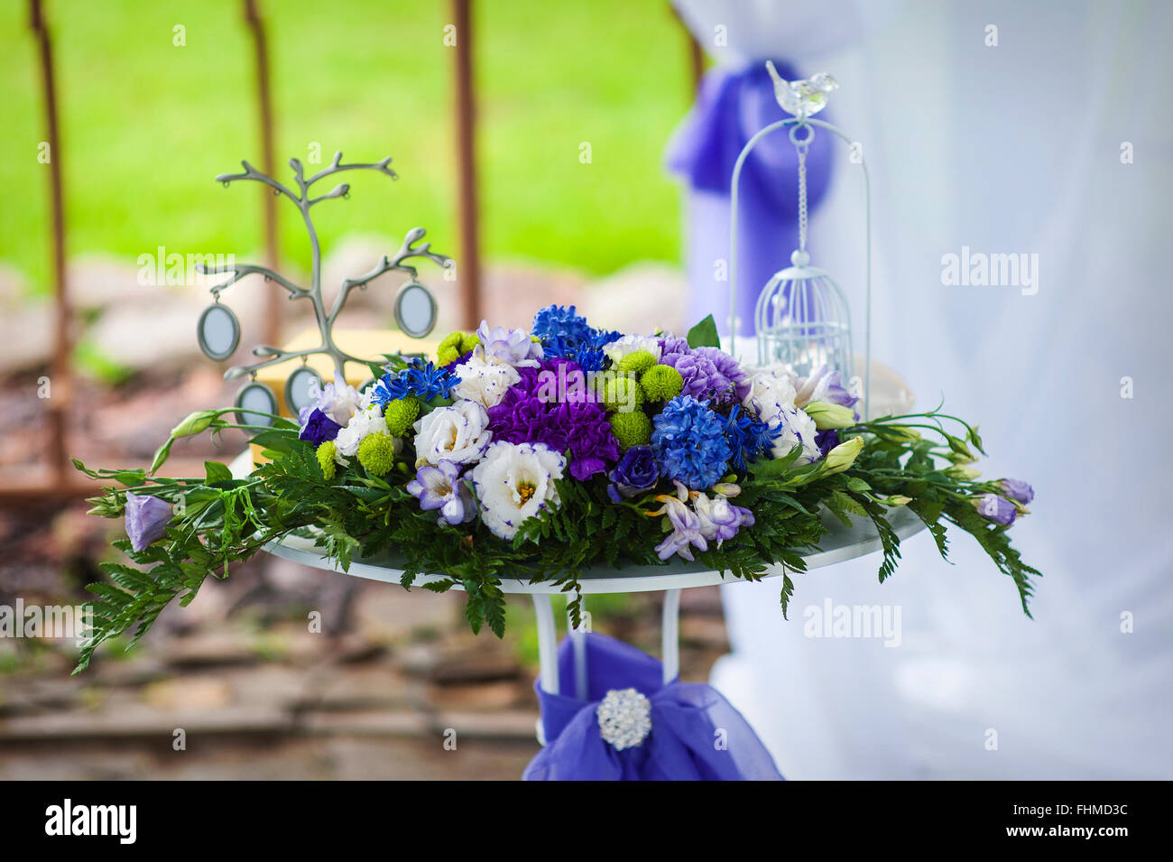 Wedding Bouquet of flowers on a table Stock Photo Alamy