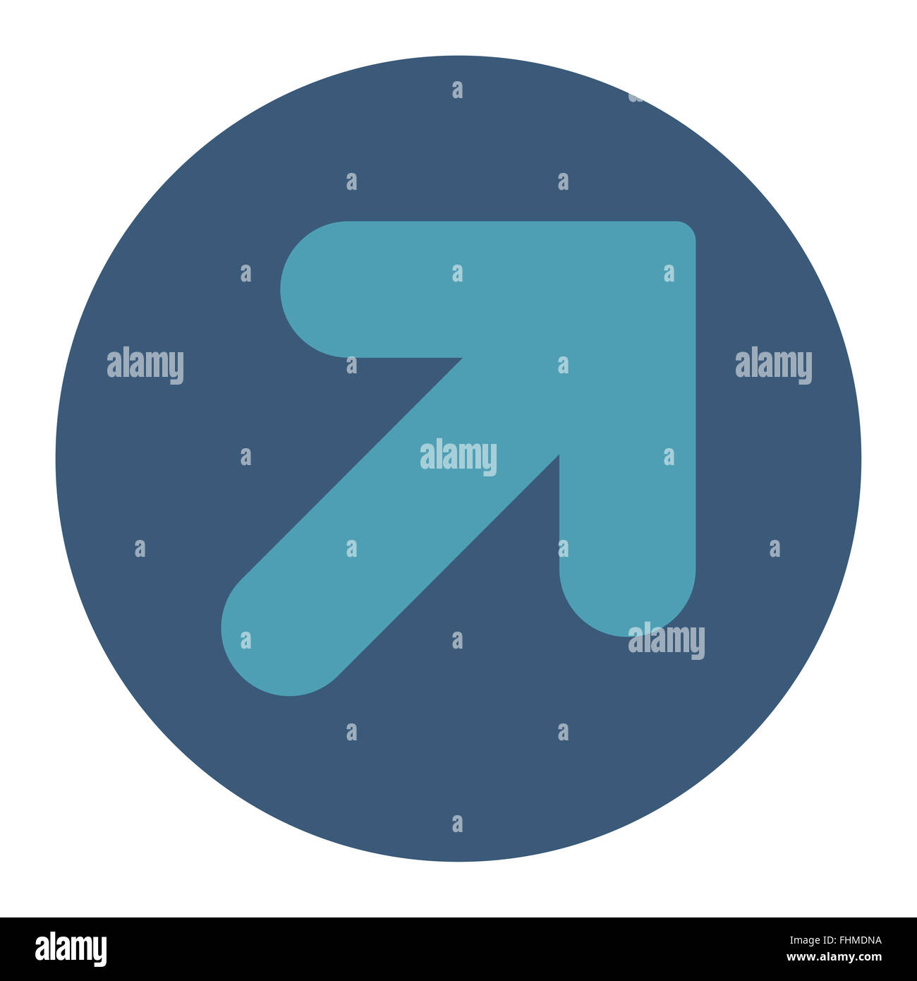 Arrow Up Right flat cyan and blue colors round button Stock Photo - Alamy