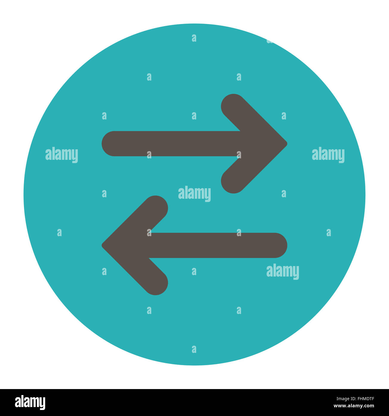 Flip Horizontal flat grey and cyan colors round button Stock Photo - Alamy