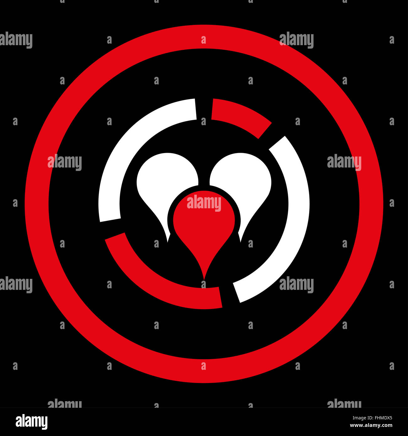 Geo diagram flat red and white colors rounded glyph icon Stock Photo ...